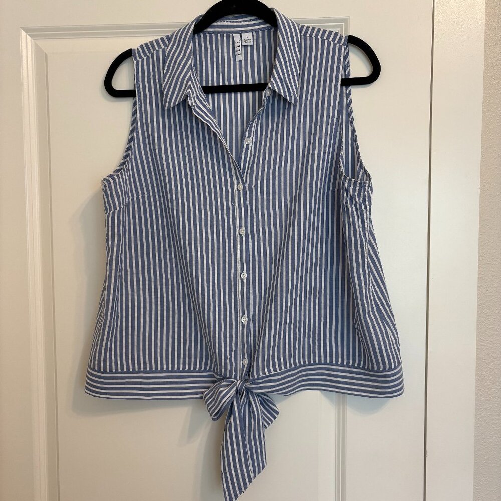 Women's blue stripe summer top